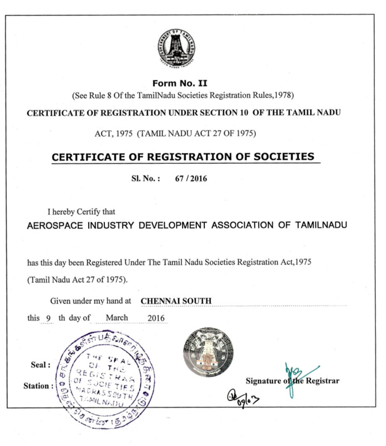 Registration Certificate | Aidat